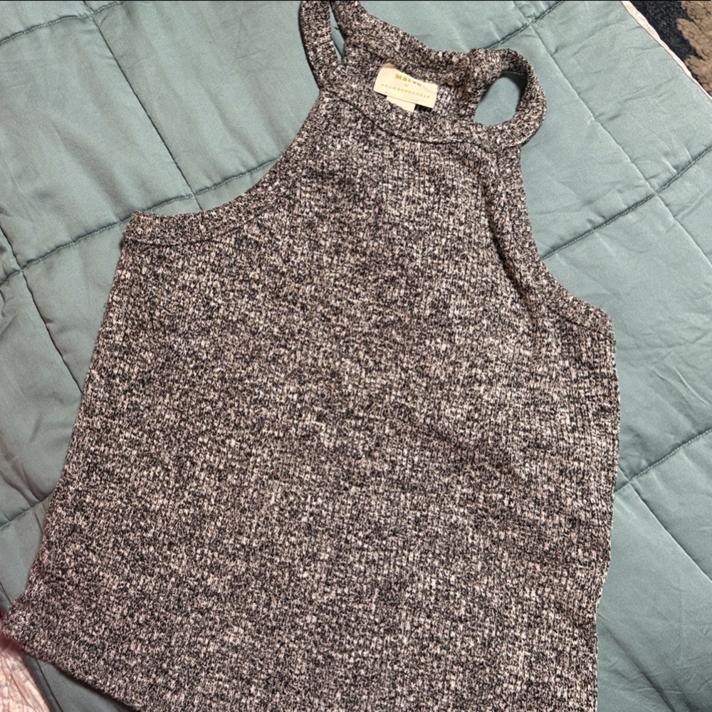 Anthropologie Black and White Knit Tank Top
